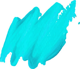 Blue brush stroke watercolor illustration on transparent background.