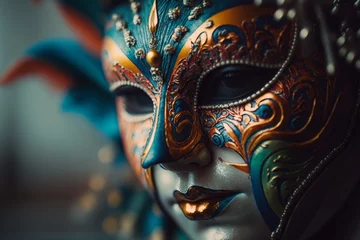 Gordijnen venetian carnival mask © Raccoon Stock AI