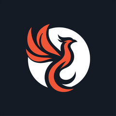 Naklejka premium ORANGE PHOENIX ICON LOGO VECTOR