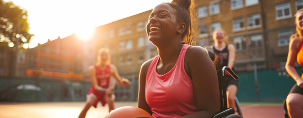 Basketball player in wheelchair