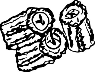 Hand drawn vegetable illustration on transparent background.
