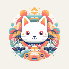 Naklejka premium Cute Colorful Logo