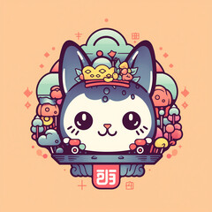 Naklejka premium Cute Colorful Logo