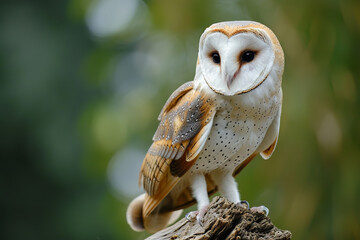 Detailed beige and white photography of an owl, photography, outdoor