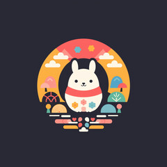 Naklejka premium Colorful cute logo