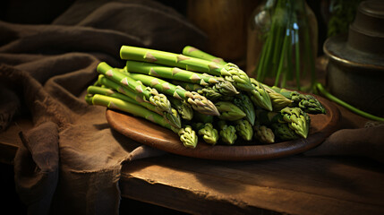 Fresh ripe asparagus healthy food