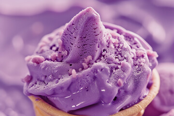 Purple ice cream, High and short depth of field