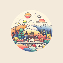 Fototapeta premium Colorful cute logo