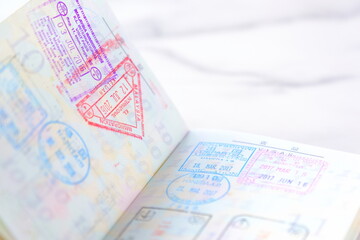 日本のパスポートの査証（ビザ）のページ
