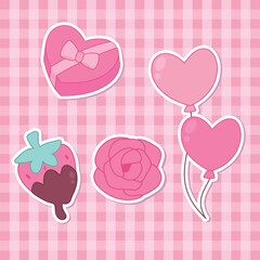 Valentine day decoration items vector art. cute and romantic love vector designs