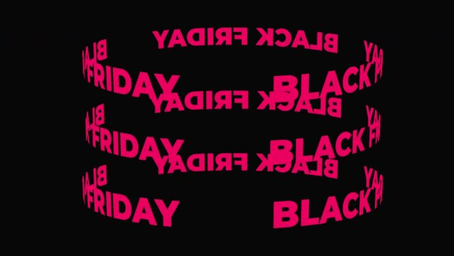 Black Friday black and Black Brackground. Seamless loop dynamic typography background