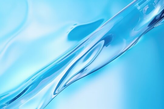 Blue background with transparent gel serum texture.