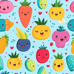 Fototapeta premium cute cartoon pattern, abstract pattern, sweet color seamless pattern design, for packing paper, fabric print and banner backgrounds.