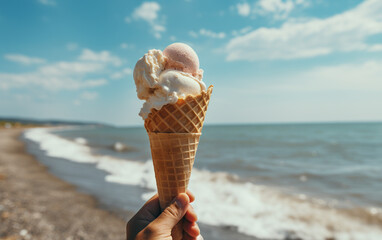 ice cream on the beach