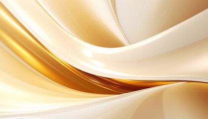 Abstract futuristic white and gold wavy background