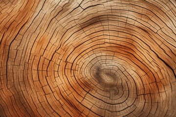 Closeup of cut tree trunk wood texture - obrazy, fototapety, plakaty