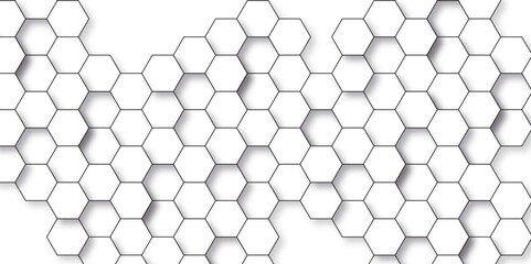 Abstract background with hexagons honeycomb technology texture. Hexagonal shape structure light seamless geometric background. Surface polygon pattern with digital hexagon and futuristic business.