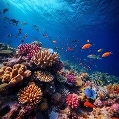 Fototapeta na wymiar Coral and fish in the Red Sea
