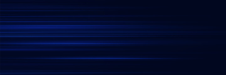 Modern wide abstract technology background with glowing high speed and light effect of motion and speed lines.