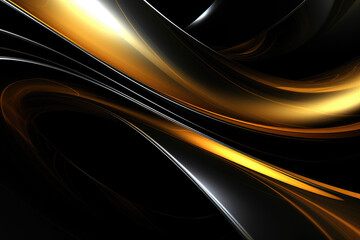 Fototapeta premium Abstract futuristic black and gold wavy background