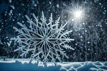 illustration of a snowflake closeup 