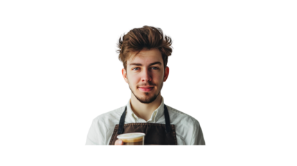 young barista Alone in the studio Transparent background.png