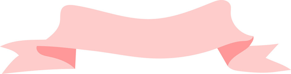 Pink ribbons banner illustration on transparent background.