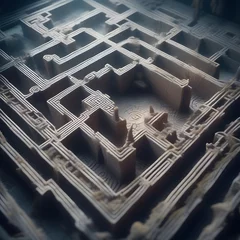 Papier Peint photo autocollant Mur chinois great maze, AI-generatet