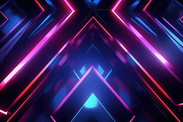 Fototapeta premium Abstract futuristic dark neon coloured geometry forms background