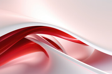 Abstract futuristic white and red curvy background