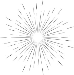 Obraz premium Sunburst style isolated illustration on transparent background.