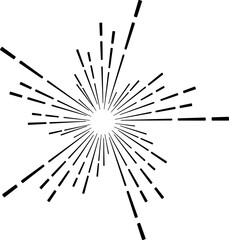 Fototapeta premium Sunburst style isolated illustration on transparent background.