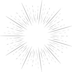 Fototapeta premium Sunburst style isolated illustration on transparent background.