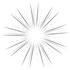 Sunburst style isolated illustration on transparent background.