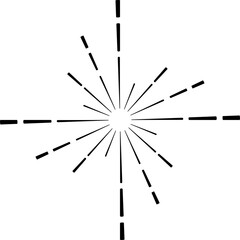 Sunburst style isolated illustration on transparent background.