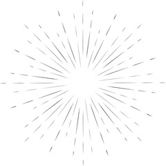 Sunburst style isolated illustration on transparent background.