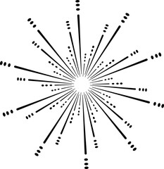Sunburst style isolated illustration on transparent background.