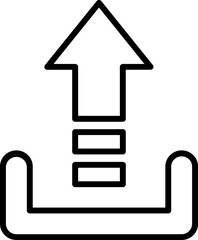 Upload icon for sending and sharing files or data.