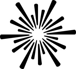 Sunburst style isolated illustration on transparent background.