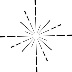 Sunburst style isolated illustration on transparent background.