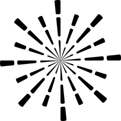 Sunburst style isolated illustration on transparent background.