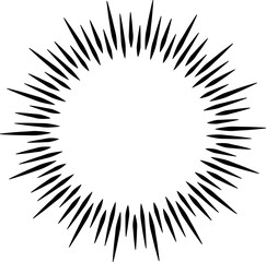 Sunburst style isolated illustration on transparent background.