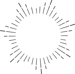 Sunburst style isolated illustration on transparent background.