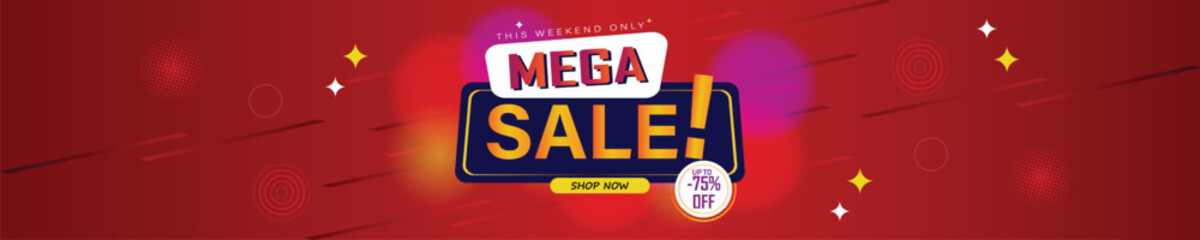 Sale banner template design . Super Sale, end of season special offer banner. vector illustration.