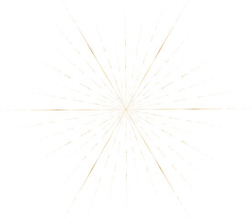 Obraz premium Golden sunburst style isolated illustration on transparent background.