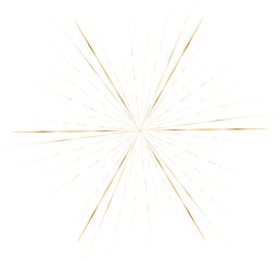 Naklejka premium Golden sunburst style isolated illustration on transparent background.
