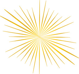 Obraz premium Golden sunburst style isolated illustration on transparent background.