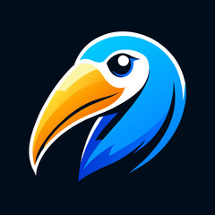 Naklejka premium flat bird head modern logo design 