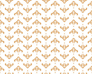 Flower geometric pattern. Seamless vector background. Gold and white ornament