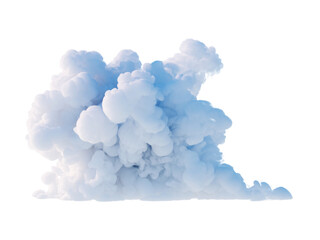 3d rendering. Cloud clip art isolated on white background. Fluffy cumulus. Fantasy sky